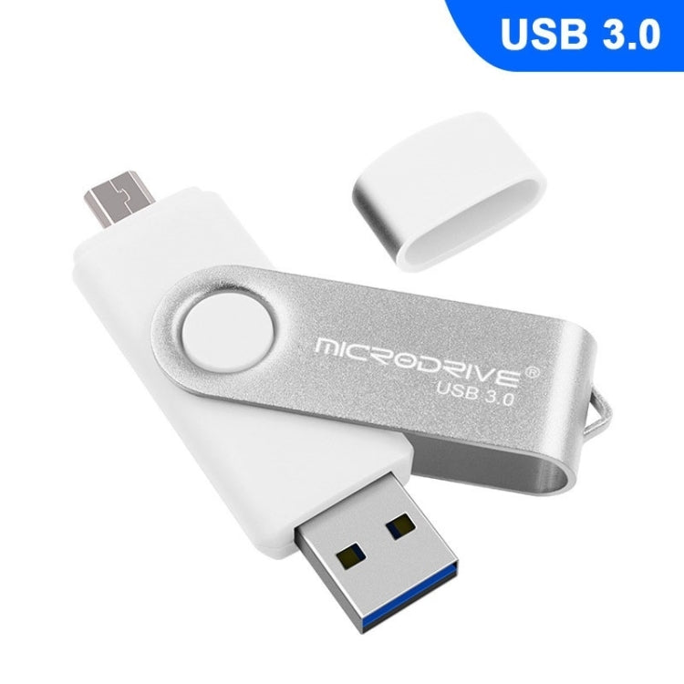 128GB Dual-Use Metal U Disk for Android Phone & Computer (White)
