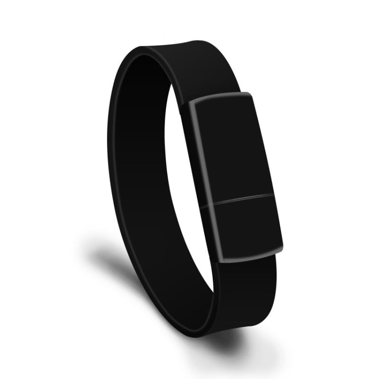 MicroDrive 4GB USB 2.0 Wristband Flash Drive Bracelet in Stylish Black