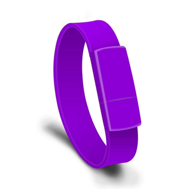 32GB USB 2.0 Fashion Bracelet Wristband U Disk - Purple