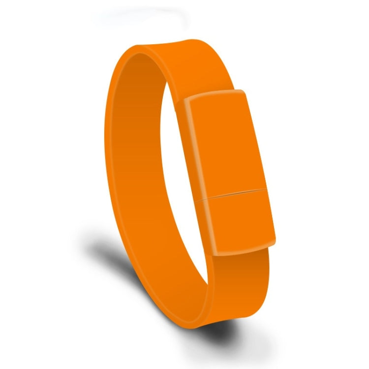 Fashionable Orange 64GB MicroDrive USB 2.0 Bracelet Wristband U Disk