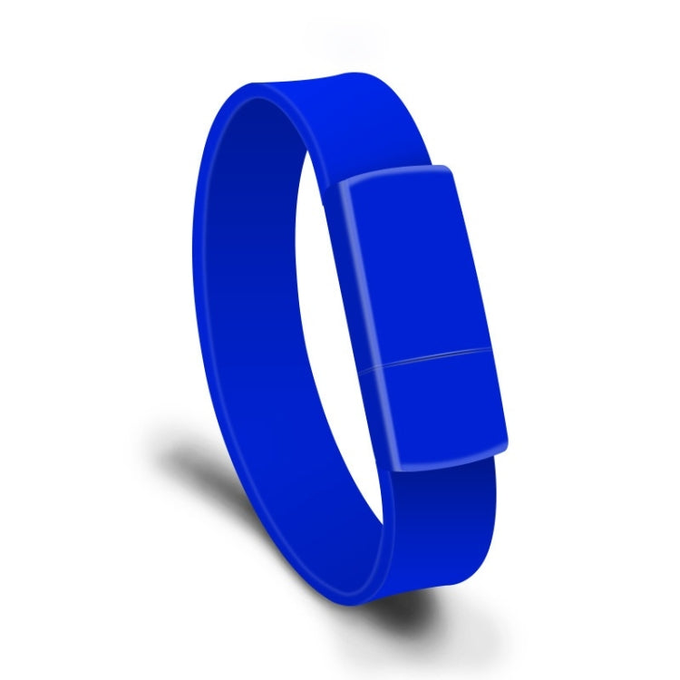 128GB MicroDrive USB 2.0 Fashion Bracelet Wristband U Disk (Blue)